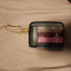 Coach card holder with chain